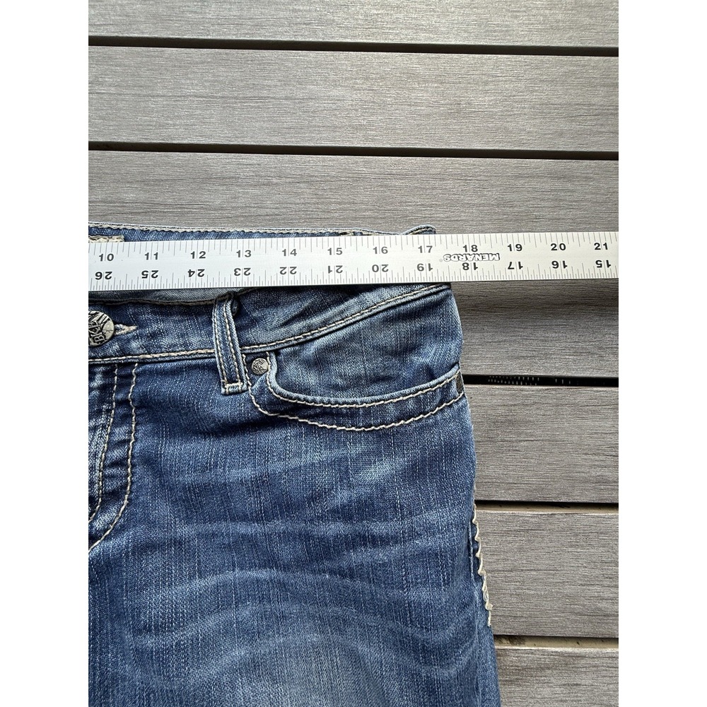 BKE Sabrina Jeans Womens 30x33.5 Med Wash Mid Rise Bootcut Embroidered 90s Y2K - Picture 6 of 8
